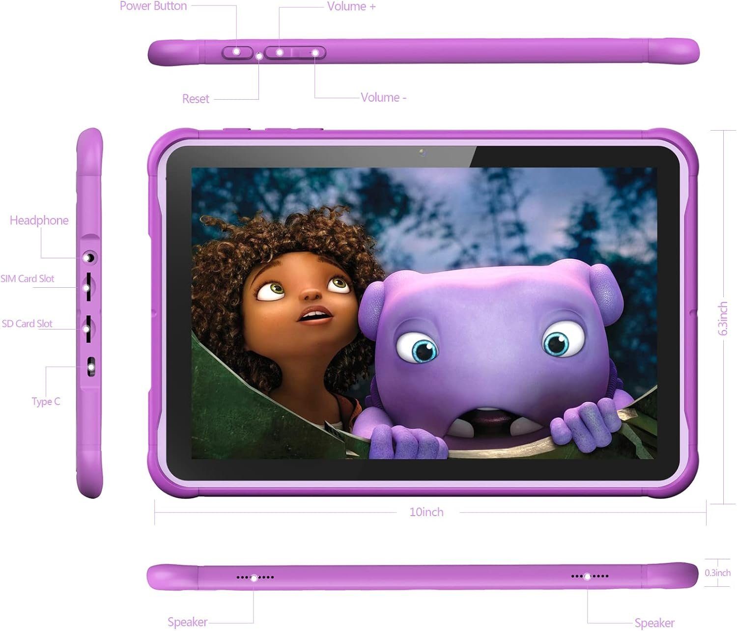 PRITOM 3G Telefon Tablet, Kindersicherung, WiFi, 6000mAh, Quad Core Prozessor Tablet (10