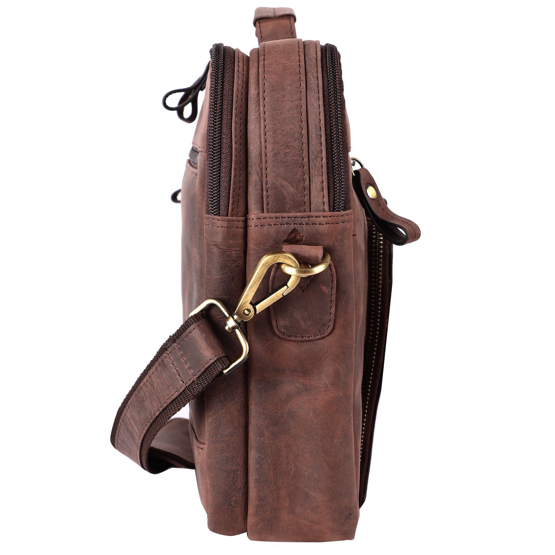 Benthill Aktentasche Echt Leder Laptoptasche Notebooktasche Umhängetasche Laptoptasche, Schultergurt / Umhängegurt Reißverschlussfach