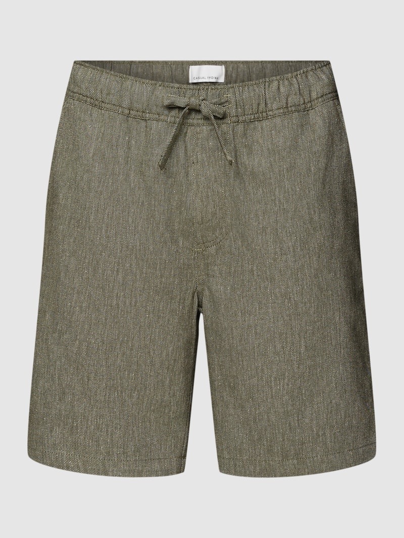 Bermudas mit Leinen-Anteil in olivgrün