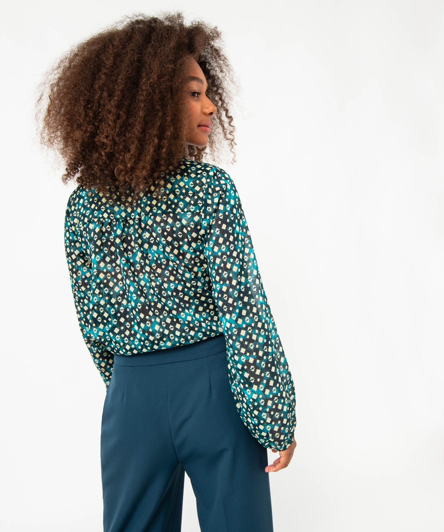 Chemise imprimée en voile transparent femme imprime | GEMO