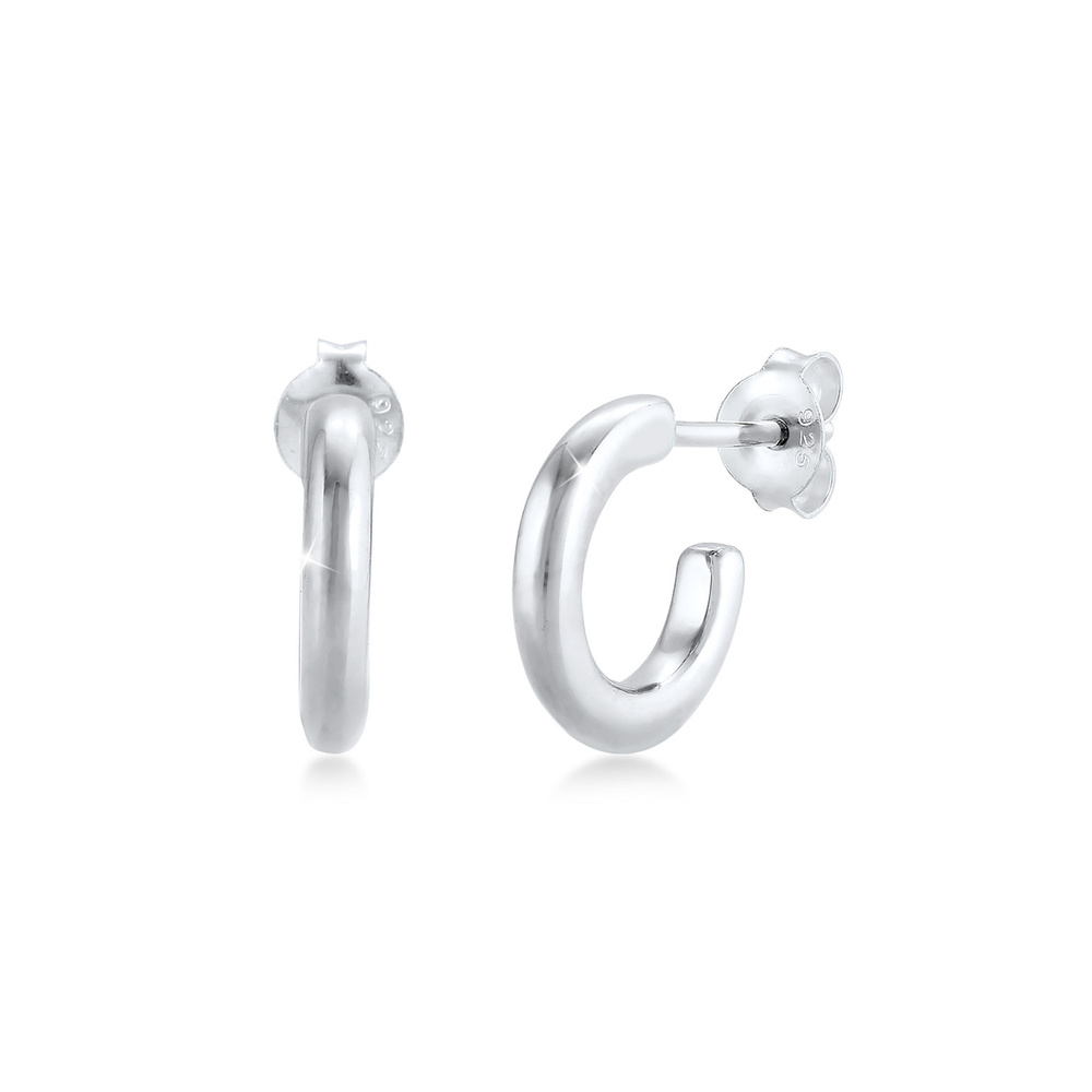 Elli Elli Boucles d'Oreilles Créoles pour dames Large Basic Trend Round Blogger Minima Boucles d'oreilles
