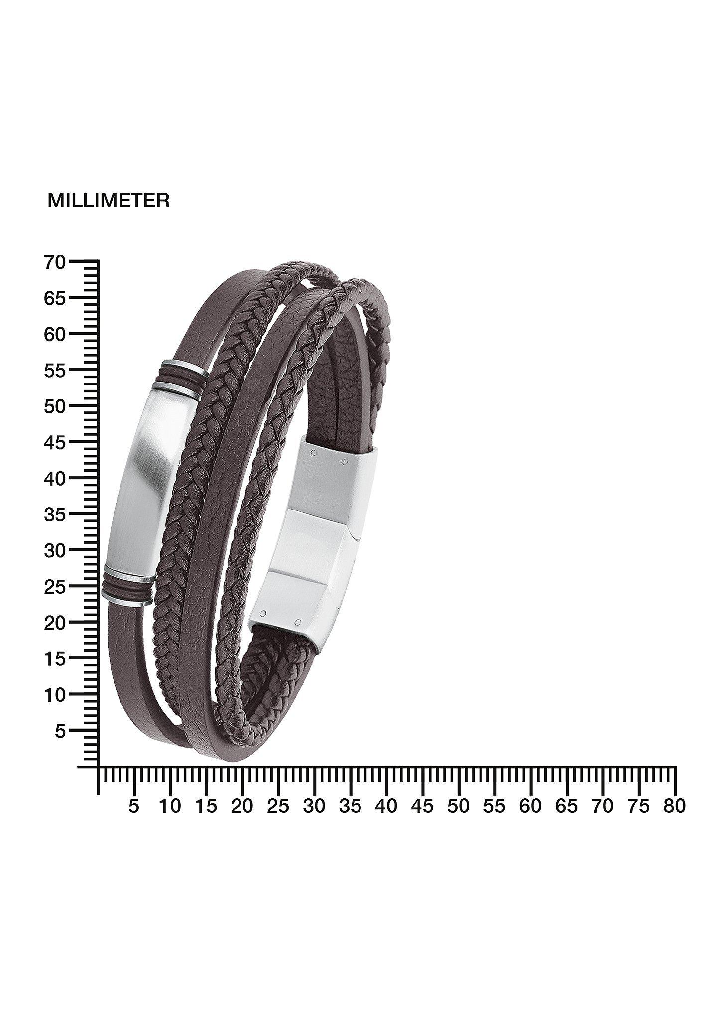 Lederarmband mit Edelstahl  272.808.6412.1491-85B0