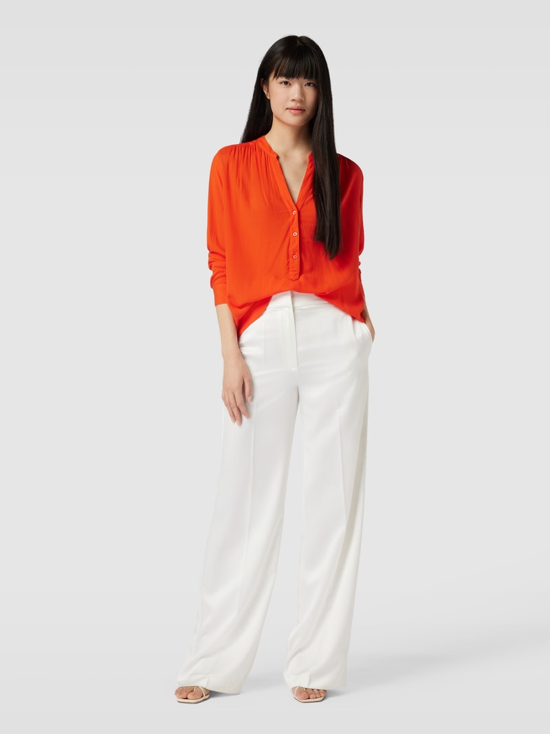 Blusenshirt mit V-Ausschnitt in dunkel orange