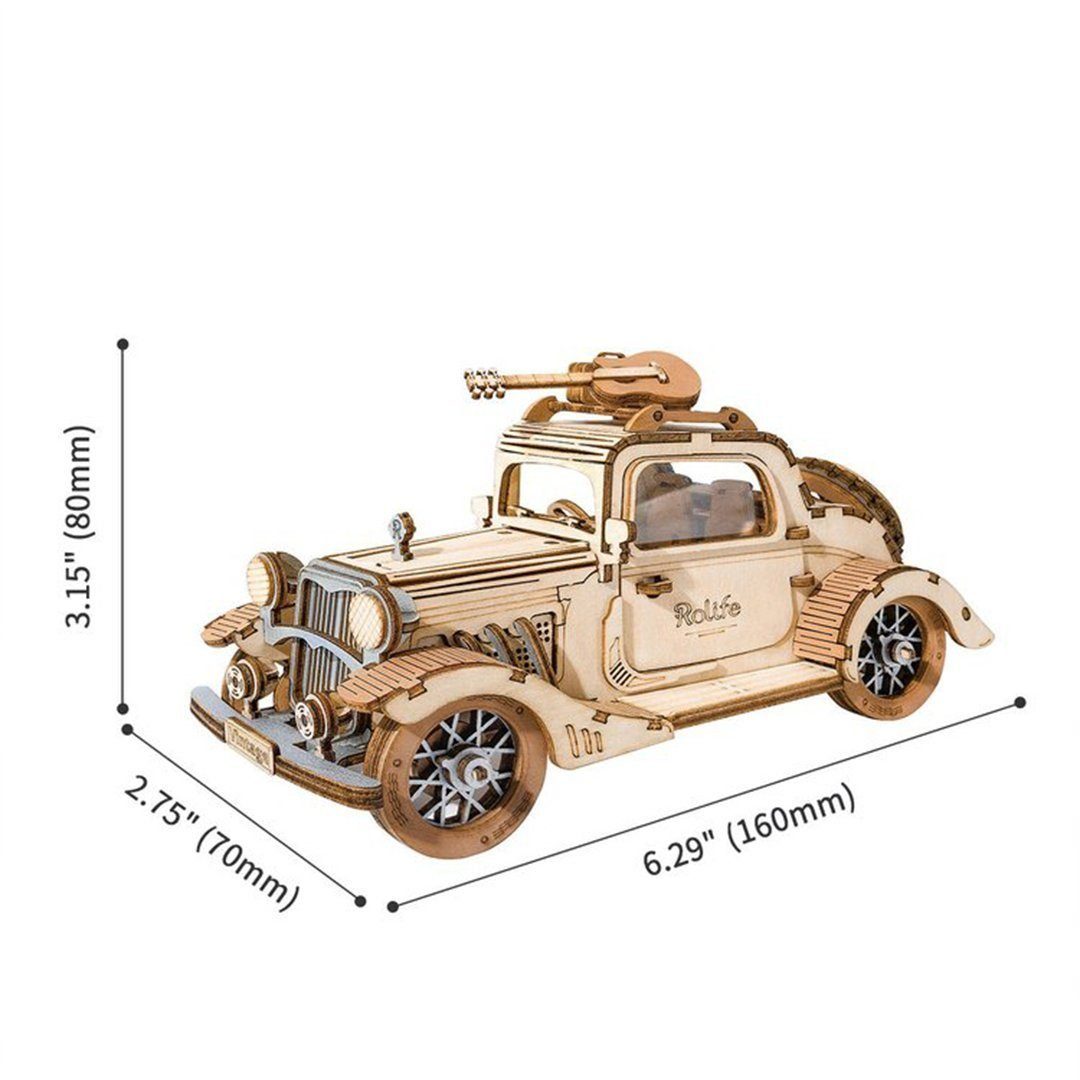 ROLIFE 3D-Puzzle Rolife Vintage Car 3D Wooden Puzzle TG504, 164 Puzzleteile, Holzbausatz zum Selberbauen