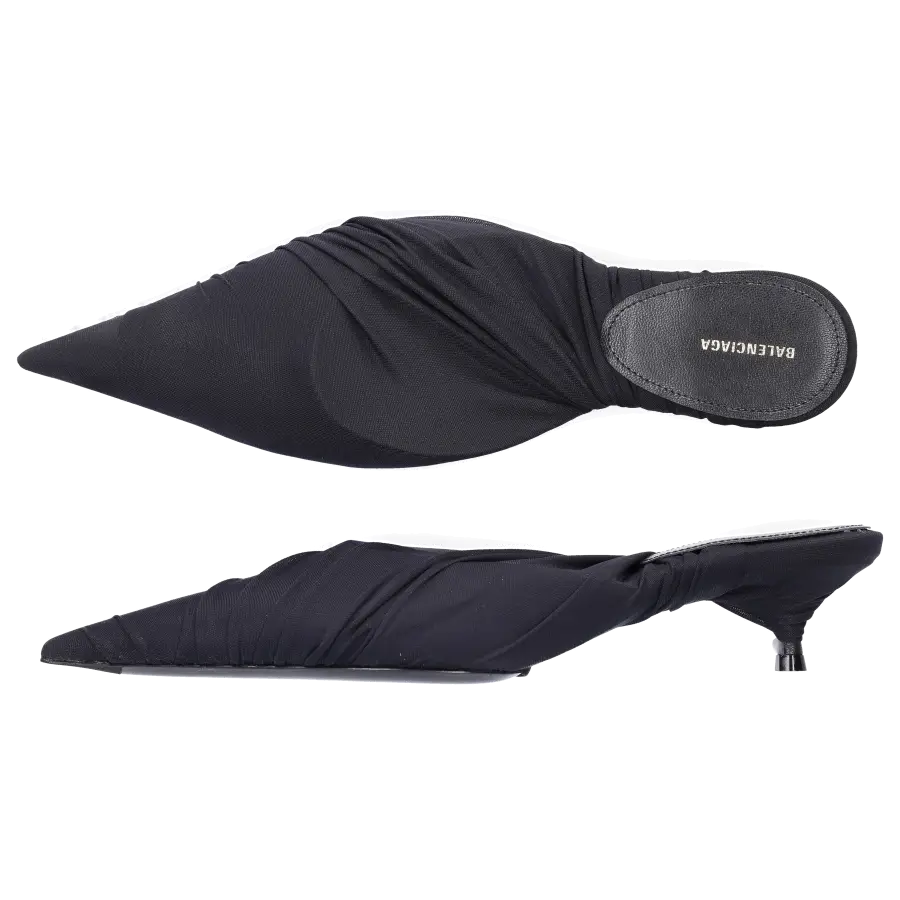 Balenciaga - Pantoletten Textil schwarz - schwarz