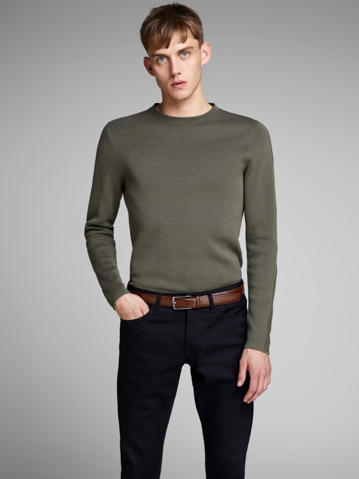 Jack & Jones Legerer Echtleder Gürtel Leather Belt JACCHRISTOPHER in Braun günstig kaufen