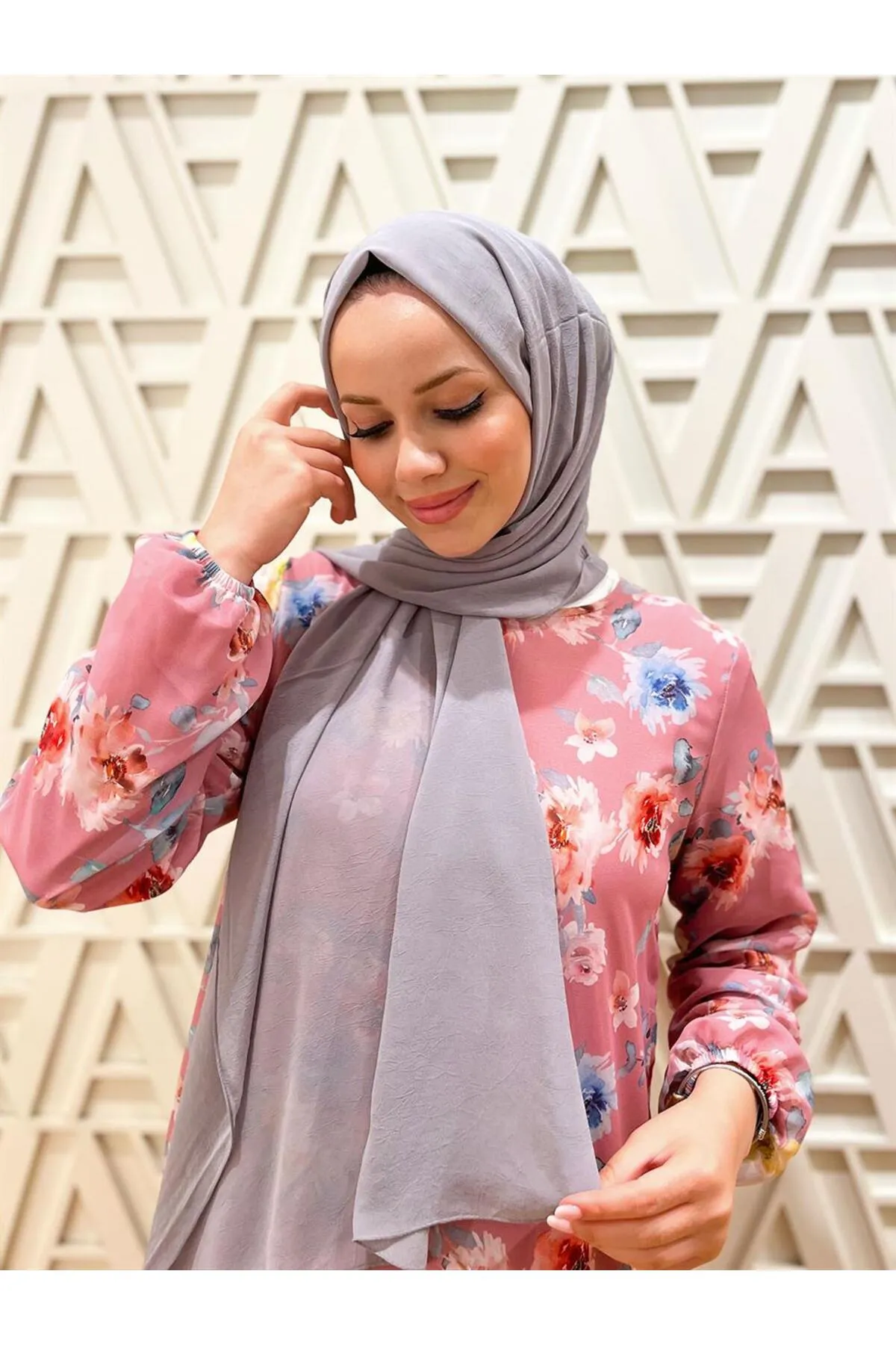 Armine  Trend Crinkle Chiffon-Schal – Atskrn-10 – Grau