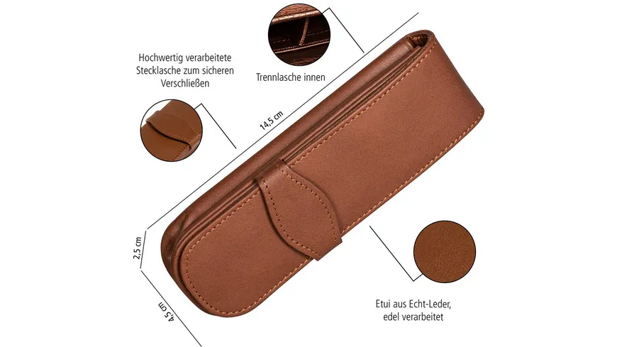 ONLINE Lederetui classic brown für 2 Stifte