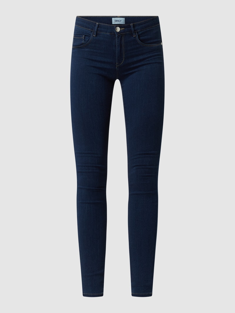 Skinny Fit Jeans aus Viskosemischung Modell 'Rain' in dunkelblau