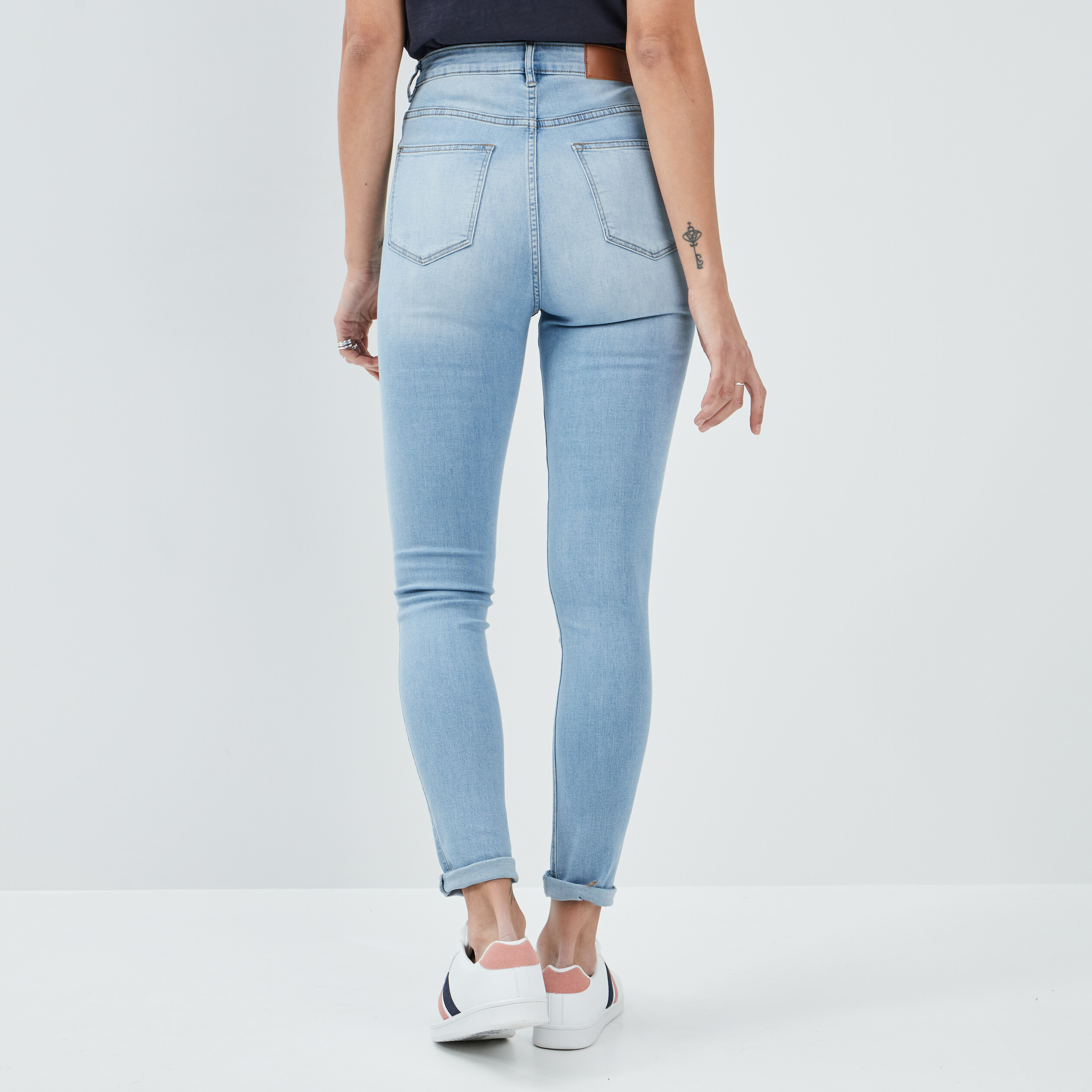 Jeans slim taille haute denim double stone femme | La Halle