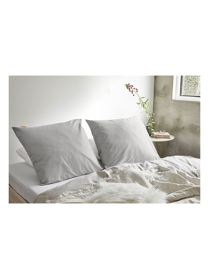 Walra 2er-Set: Kissenbezüge in Grau günstig kaufen 80x80 cm