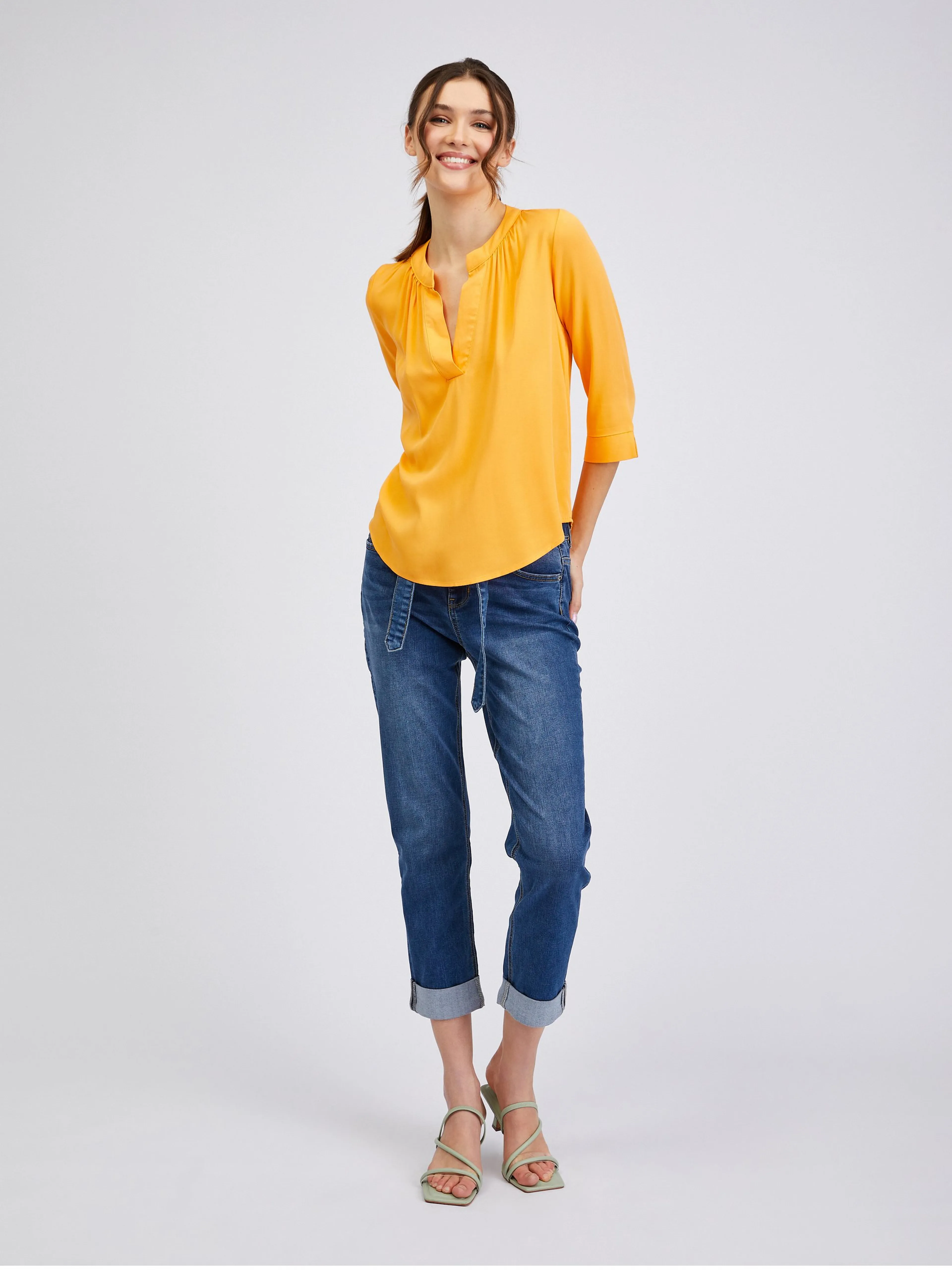 Orangefarbene Damenbluse ORSAY