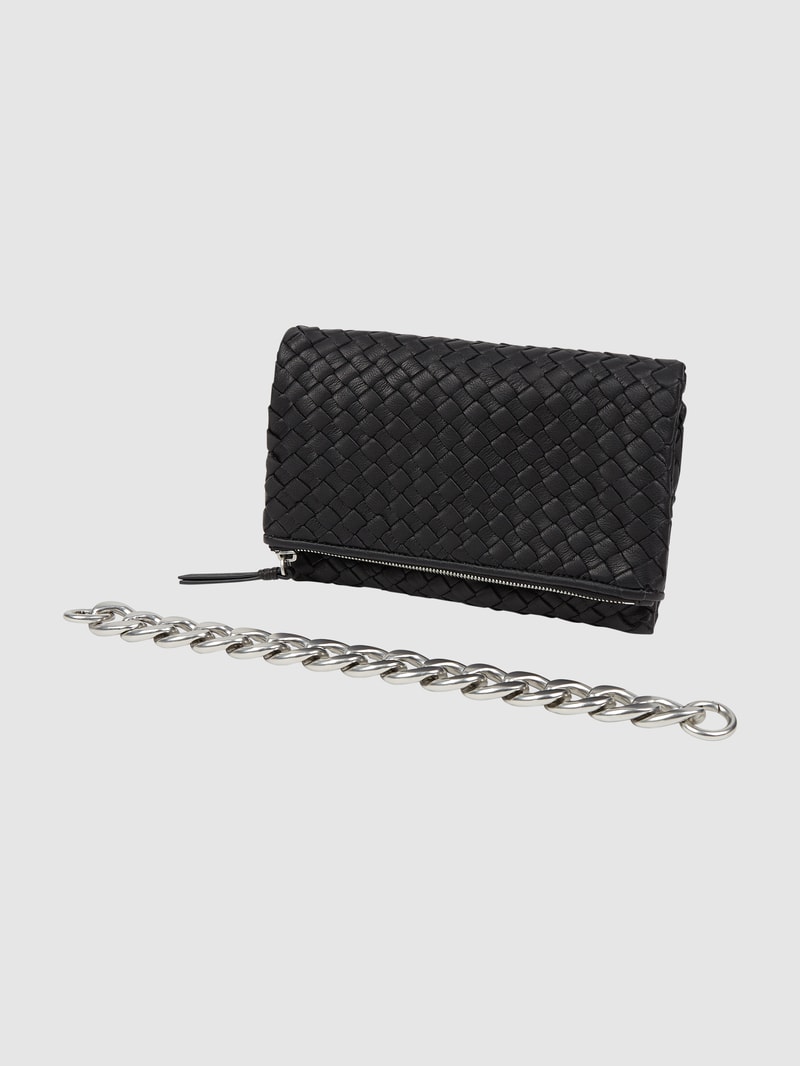 Crossbody Bag aus Leder Modell 'Merve' in schwarz