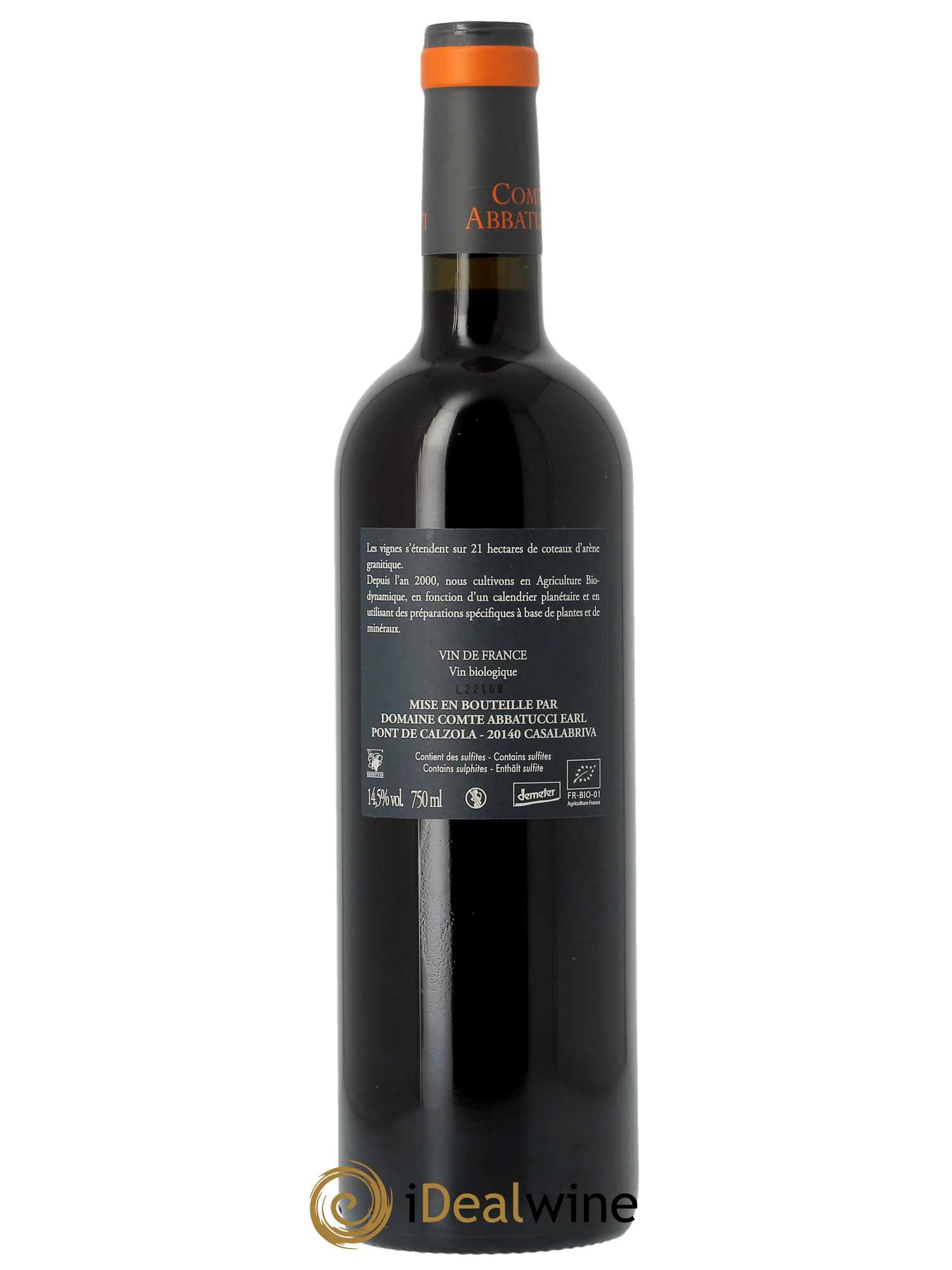 Vin de France Faustine Vieilles Vignes Comte Abbatucci (Domaine)  2022 - Lot de 1 Bouteille