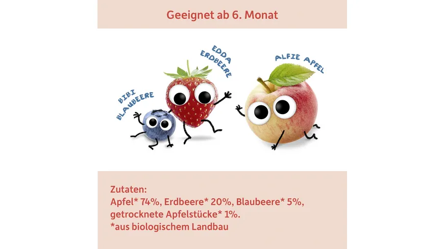 Freche Freunde Bio Gläschen Apfel, Erdbeere & Blaubeere 120 g