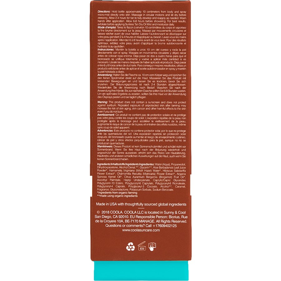 Sunless Tan Dry Oil Mist