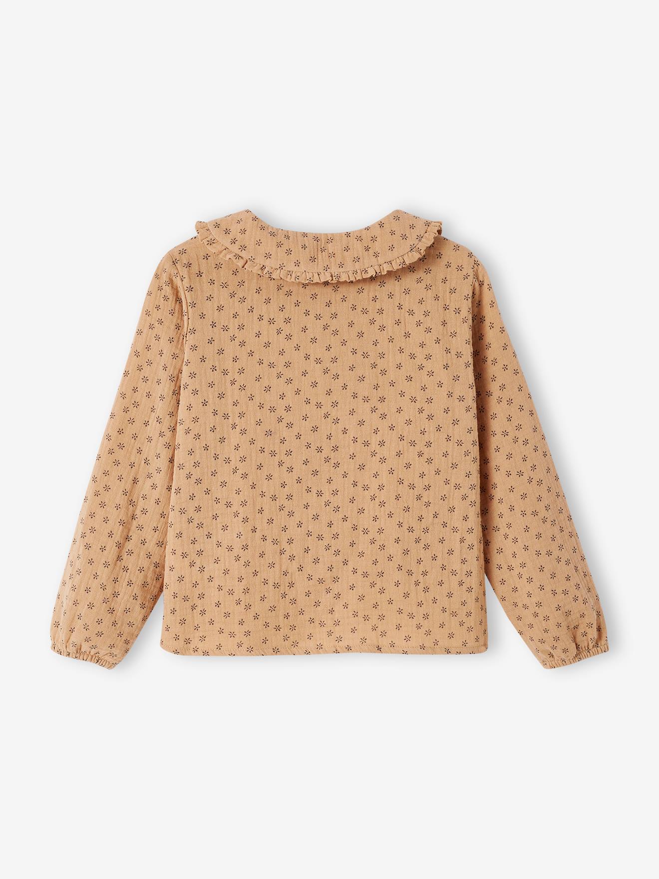Blouse en gaze de coton personnalisable fille. coquille d'oeuf imprimé