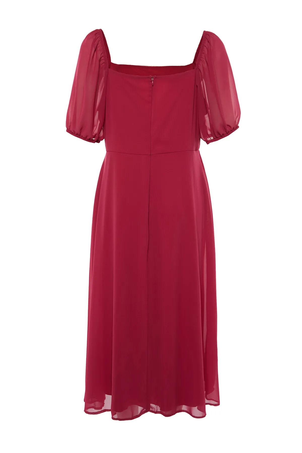 Trendyol Curve  Fuchsia gewebtes Kleid mit Schlitz TBBSS22AH0012