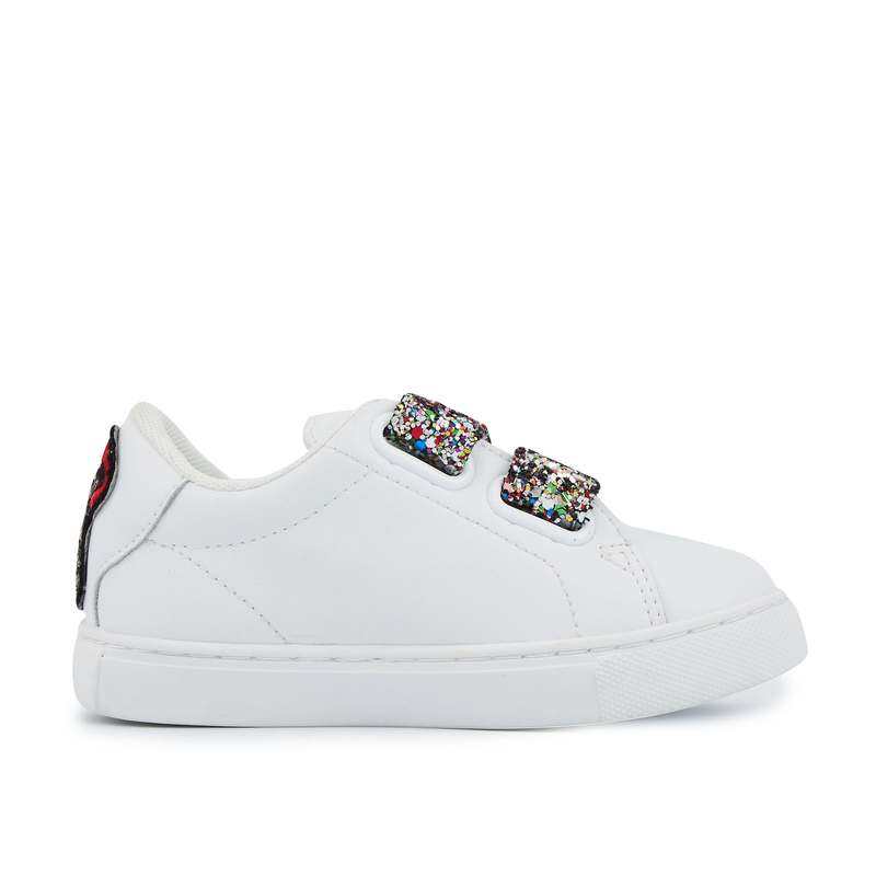 Baskets en cuir Mini Edith glitter tongue