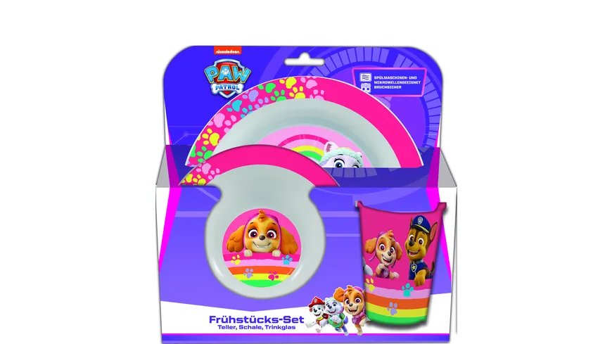 p os Handel - Paw Patrol Girl - 3tlg. Frühstücksset