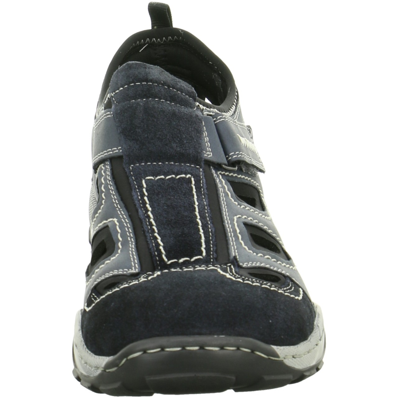 RIEKER Komfort Sandalen blau pazifik Samt/Bast