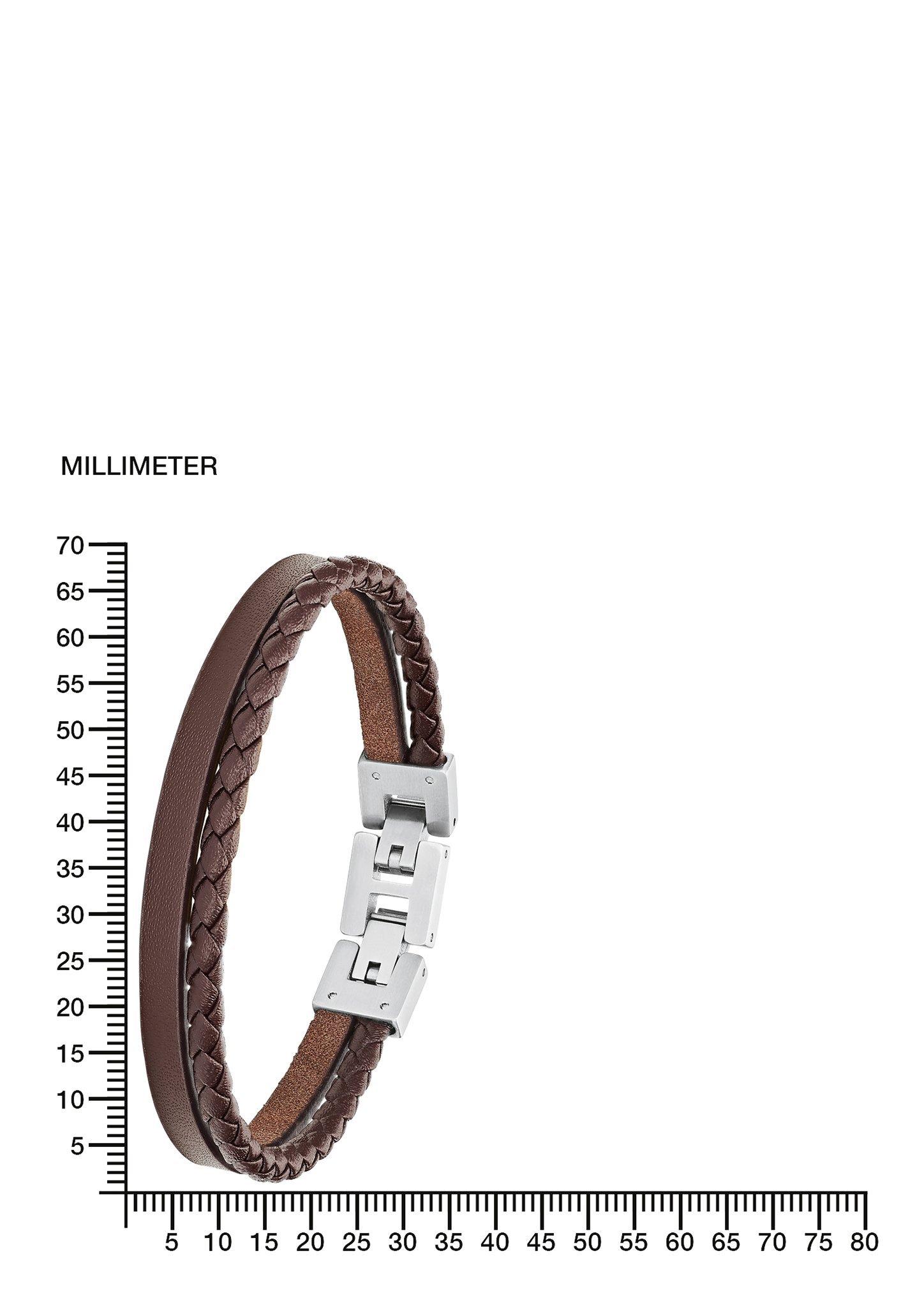 Armband aus Leder und Edelstahl  272.908.6412.4286-85B0