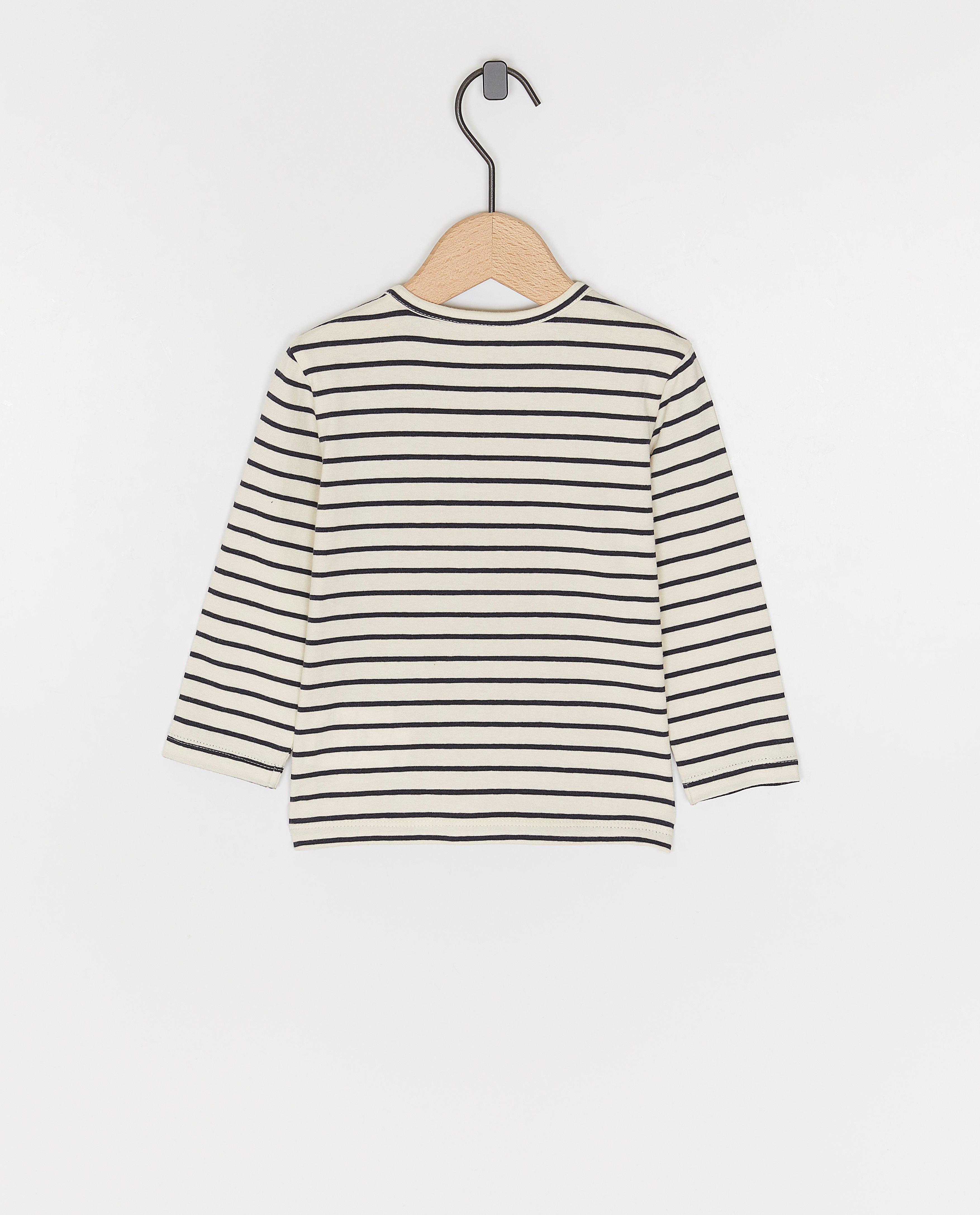 Tricou cu mânecă lungă Cuddles and Smiles cu dungi albastru închis