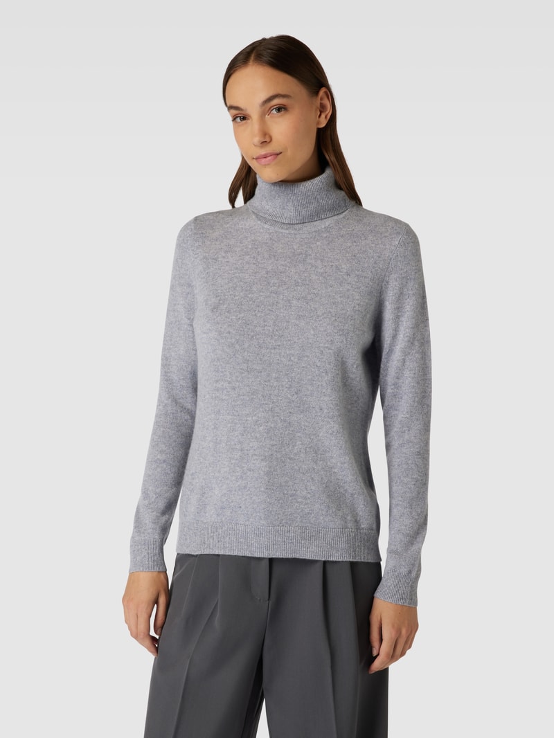 Kaschmirpullover in melierter Optik in mittelgrau meliert