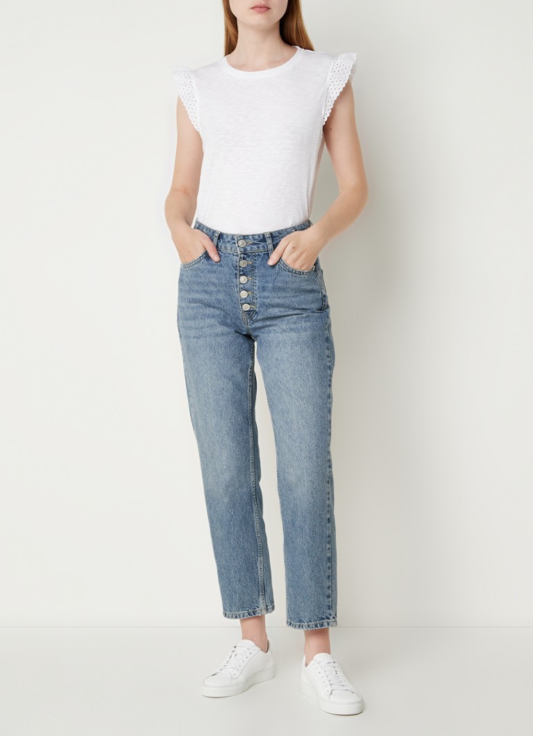 Whistles Frill T-shirt with embroidery