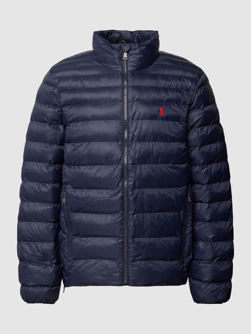 Steppjacke mit Label-Stitching Modell 'TERRA' in marineblau