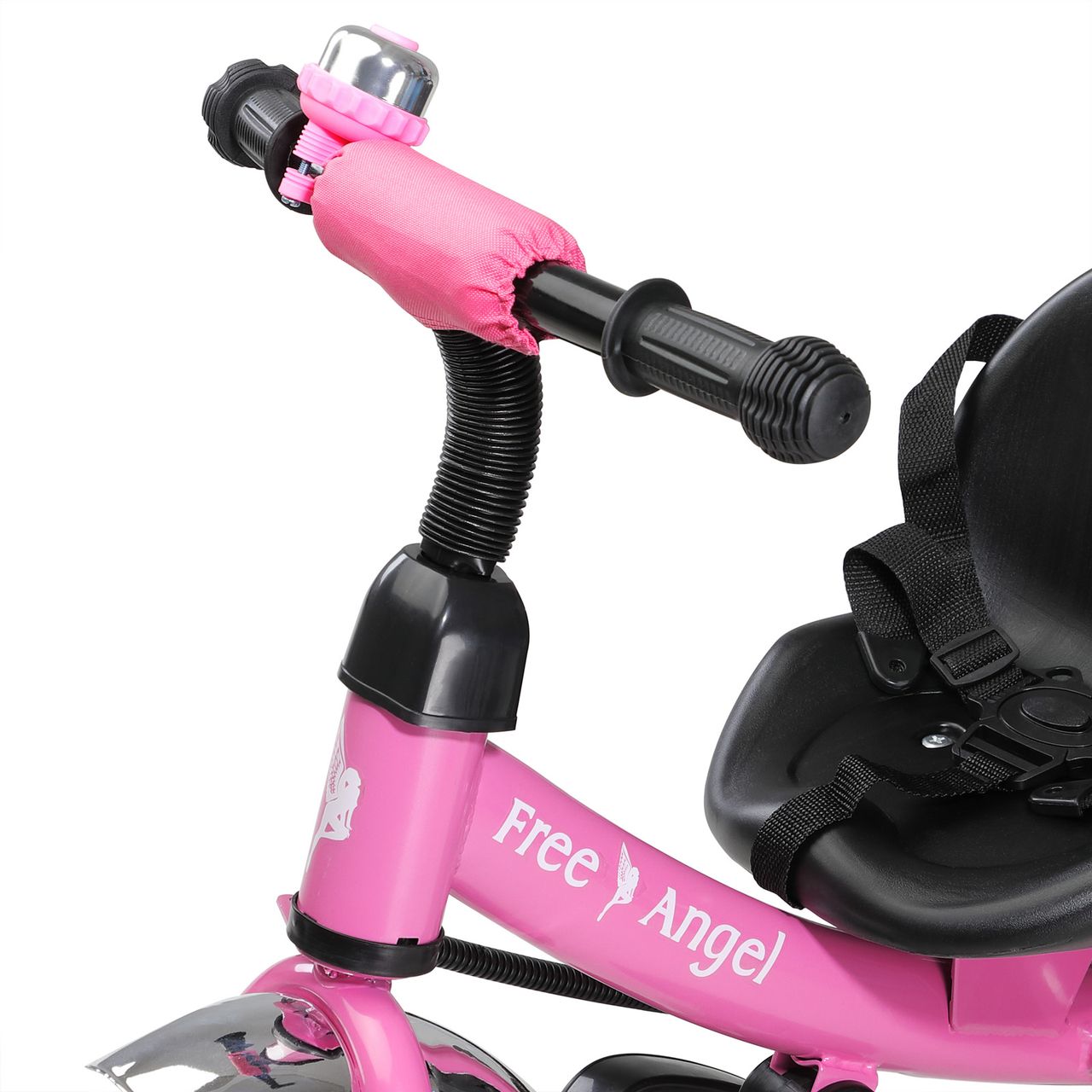 Spielwerk Kinderdreirad Free Angel - Metall - Schiebestange - Pink/blau