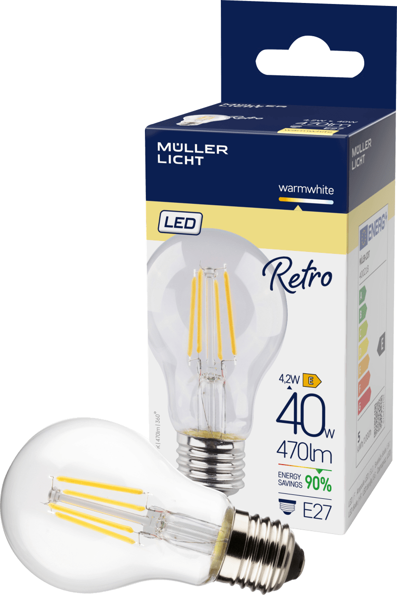 LED Birne Retro 40W 470lm E27, 1 St