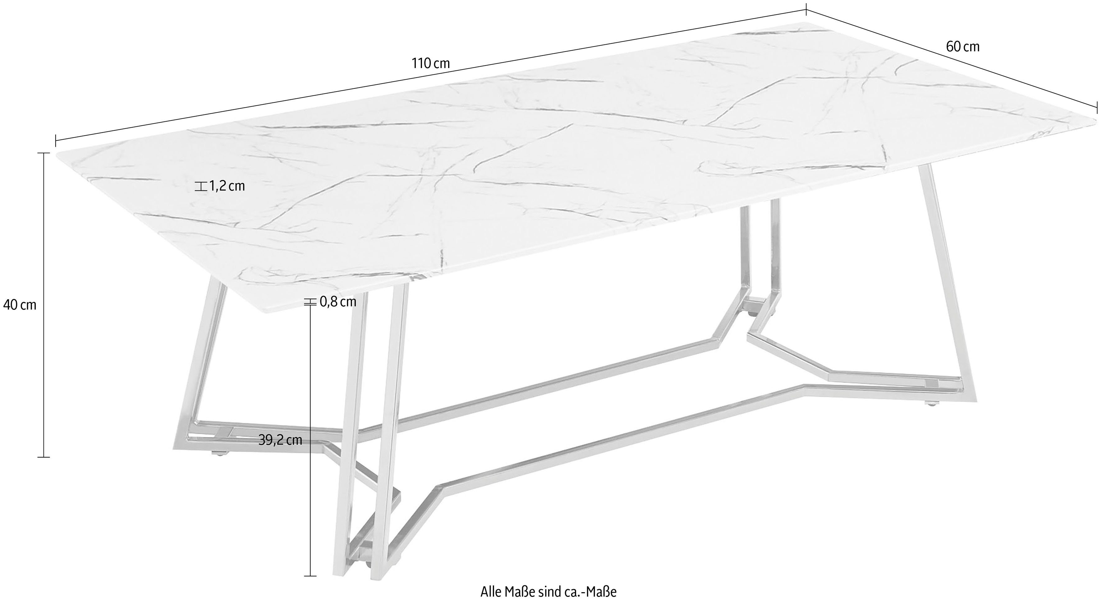 SalesFever Couchtisch, Tischplatte im Marmor-Design
