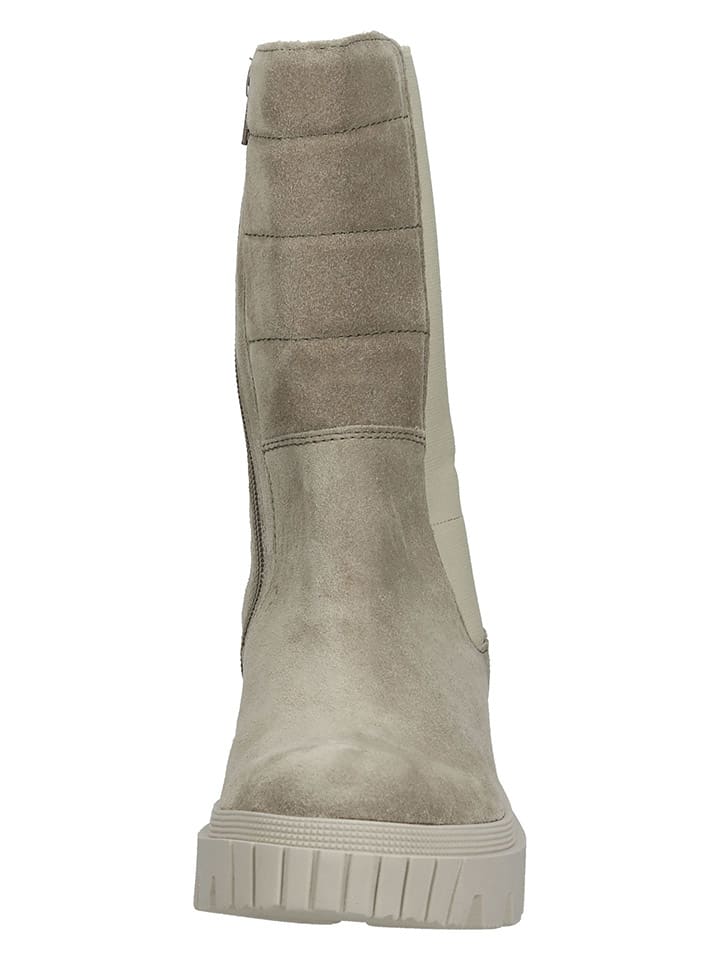Gabor Leder-Chelsea-Boots in Grau günstig kaufen