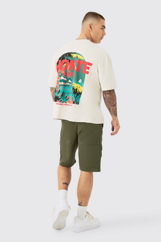 Kastiges Oversize T-Shirt mit Monte Carlo Print
