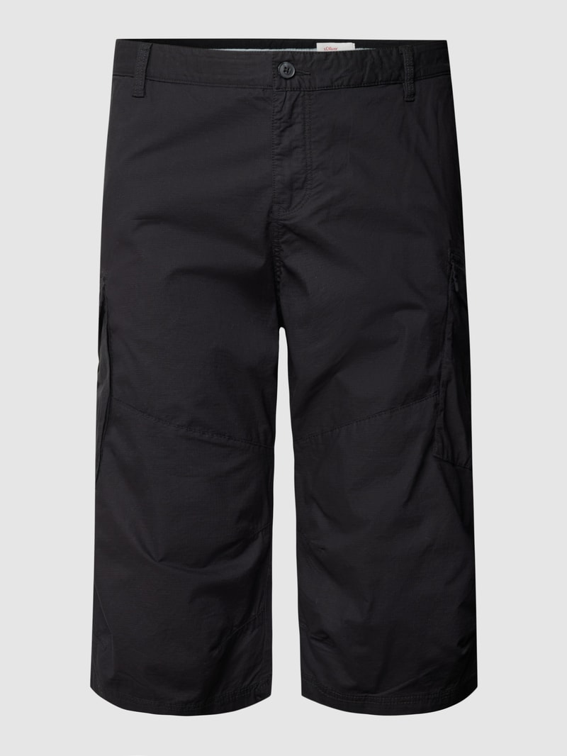 PLUS SIZE Caprihose mit Cargotaschen Modell 'Detroit' in schwarz