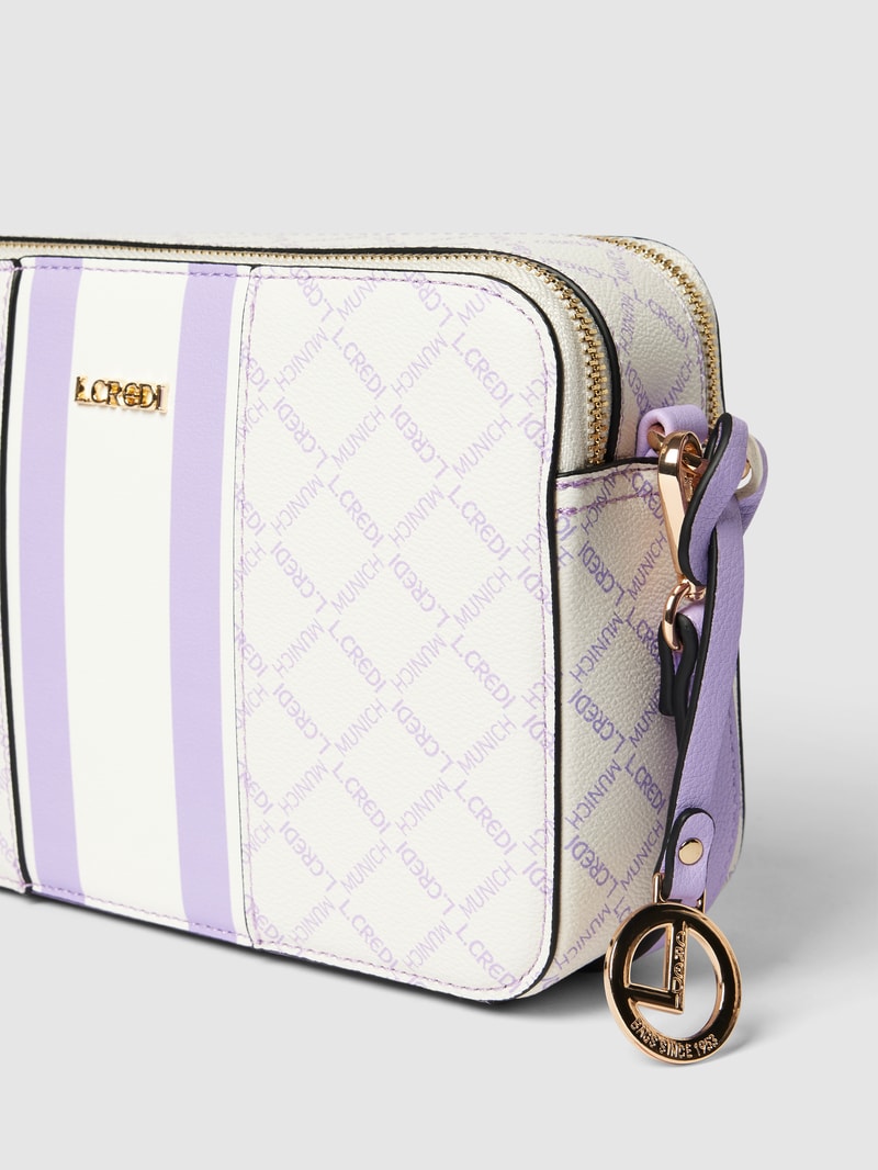 Handtasche mit Label-Print Modell 'Gioia' in ecru