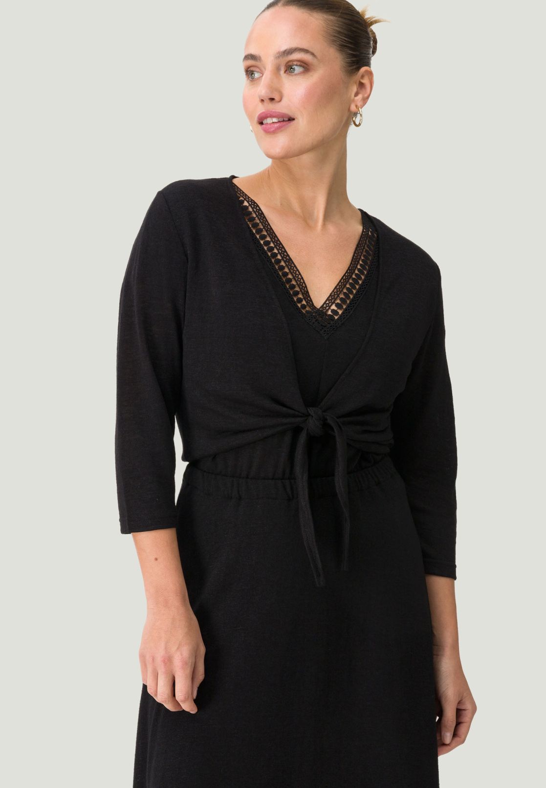 Jerseyjacke mit Bindedetail