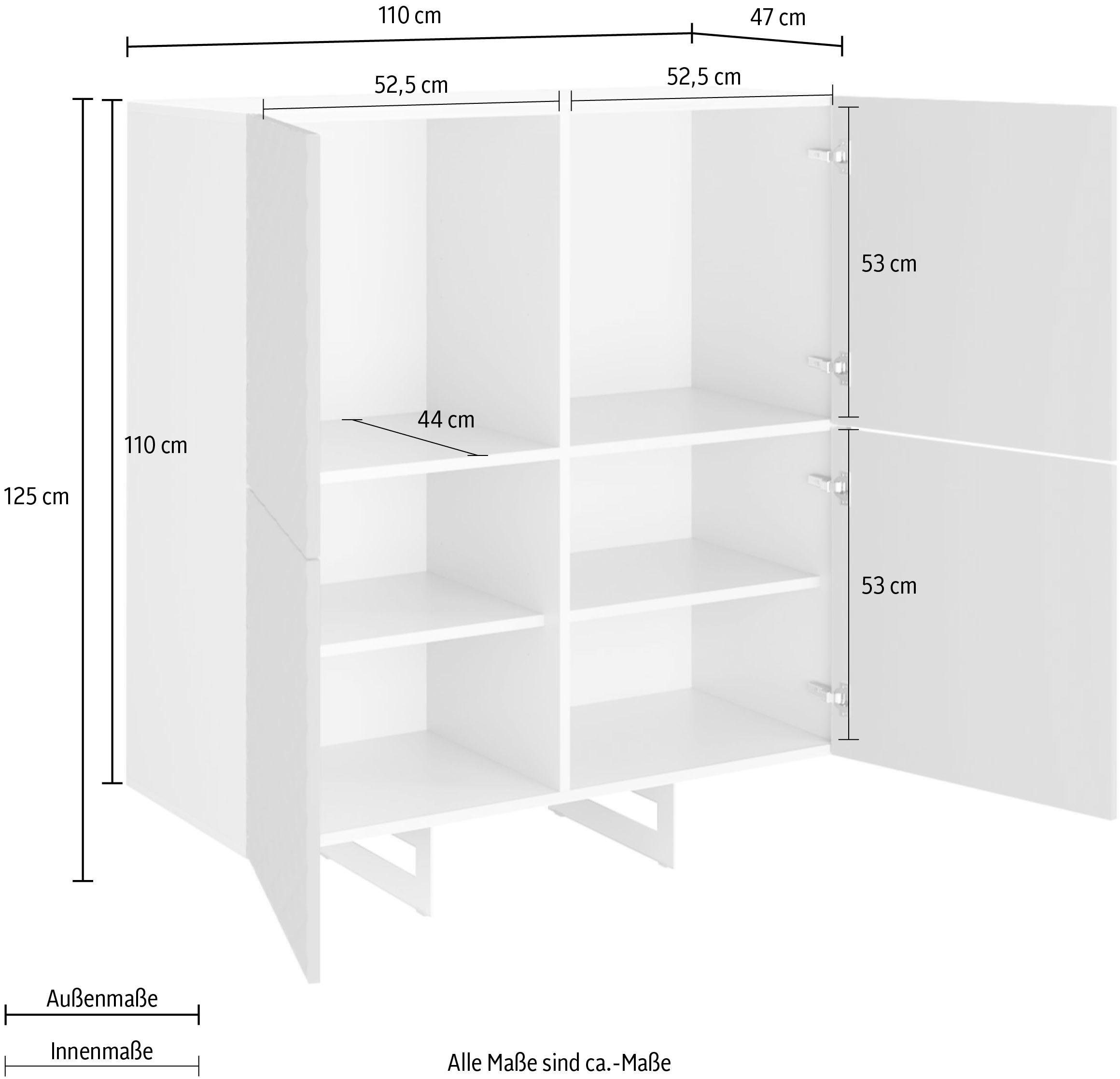 DIVENTA Highboard KORFU, Breite 110 cm