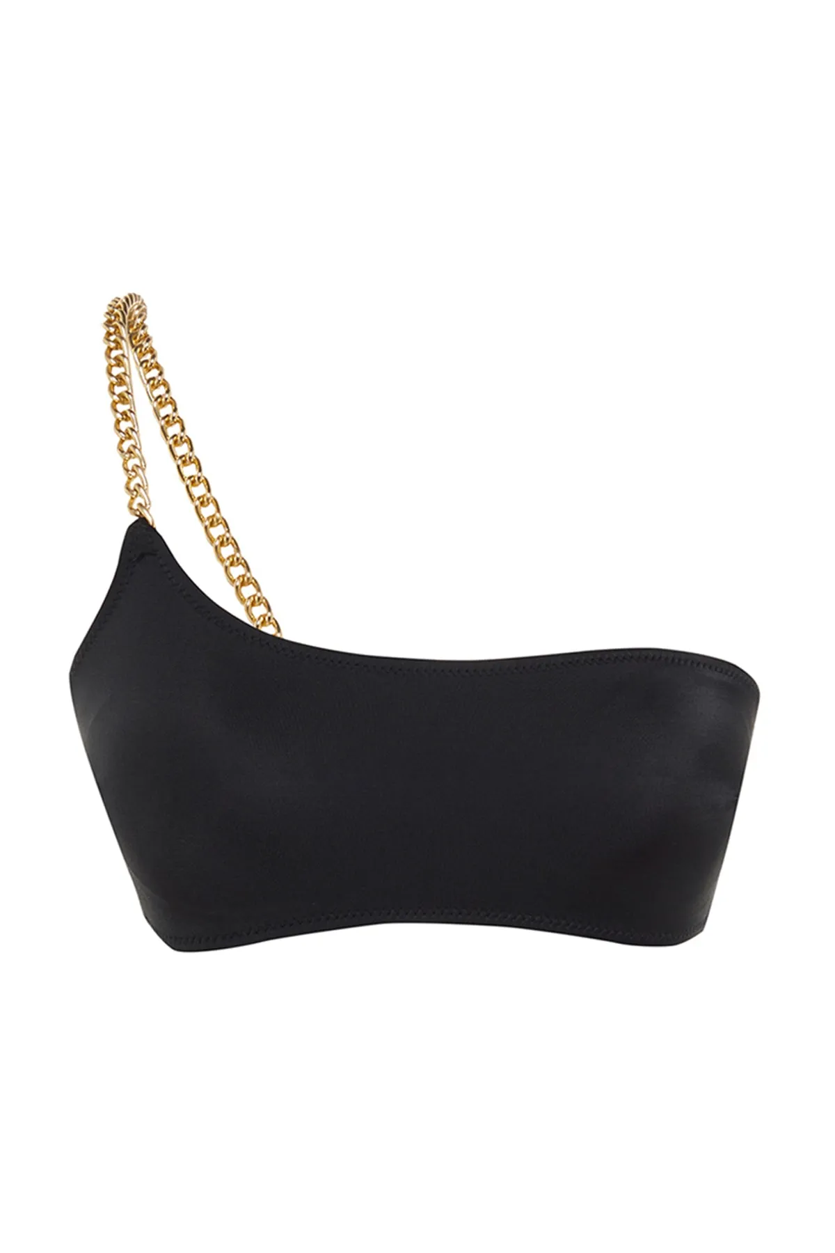 Trendyol Collection  Schwarzes One-Shoulder-Kettenaccessoire-Bikinioberteil TBESS23BU00355