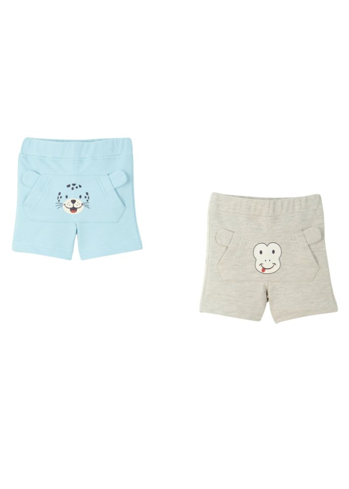 Baby Sommer Sweatshorts aus Bio-Baumwolle (2er Pack)