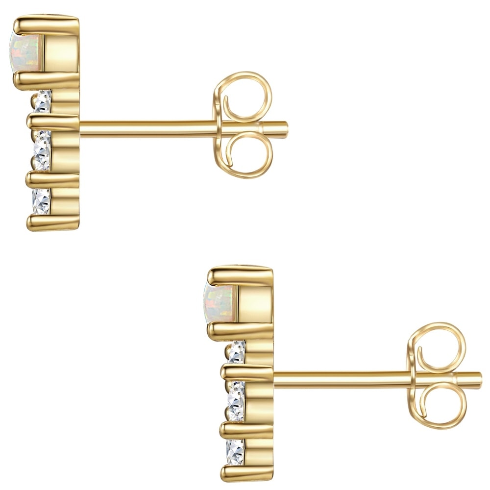 Glanzstücke München Puces d'oreilles en argent Argent sterling Oxyde de zirconium (CZ) en Or jaune Boucles d'oreilles