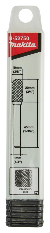 Makita Zubehör B-52750 HM Fräser 6 mm zylindrisch mit Rundkopf für Edelstahl und Metall