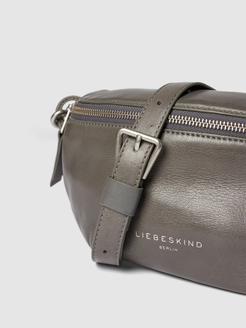 Crossbody Bag aus Leder Modell 'Tavia' in dunkelgrau