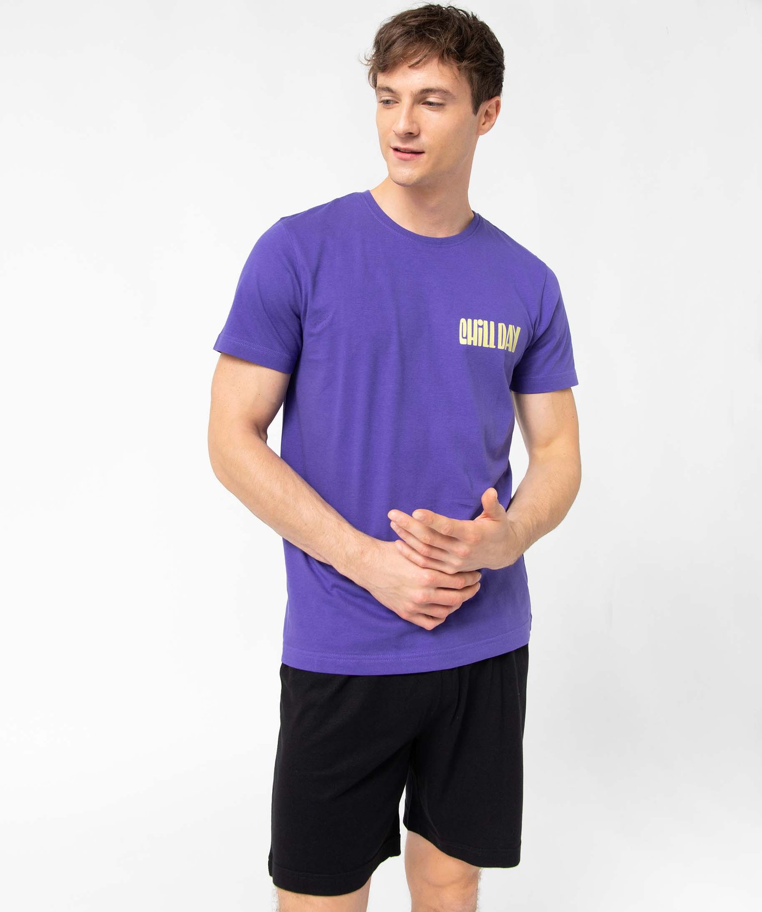 Pyjashort homme bicolore bleu | GEMO