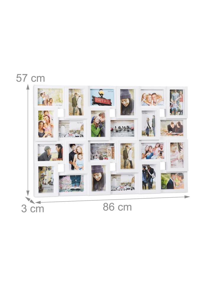 relaxdays Bilderrahmen 24 Bilder in Weiß - (B)86 x(H)57 cm günstig kaufen onesize
