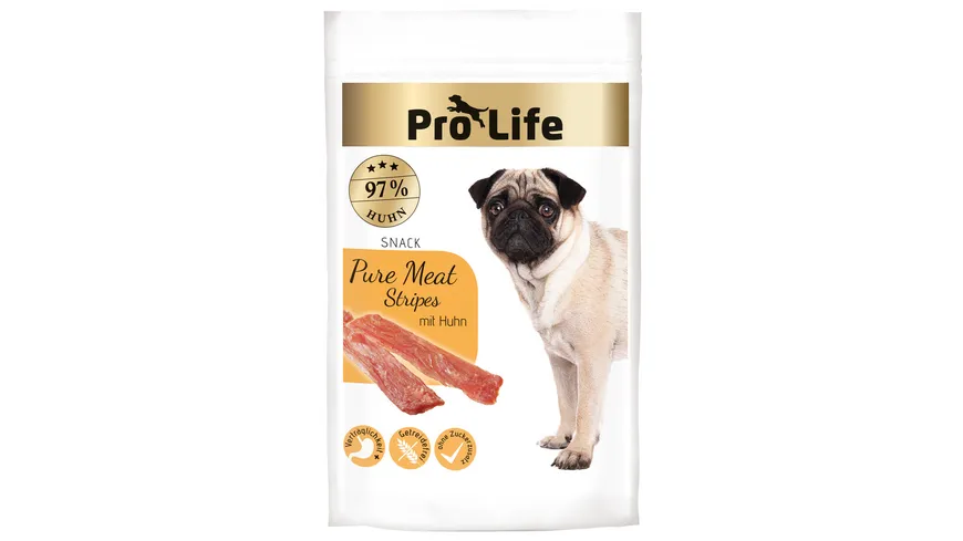 Pro Life Hundesnack Pure Meat Stripes mit Huhn 80 g