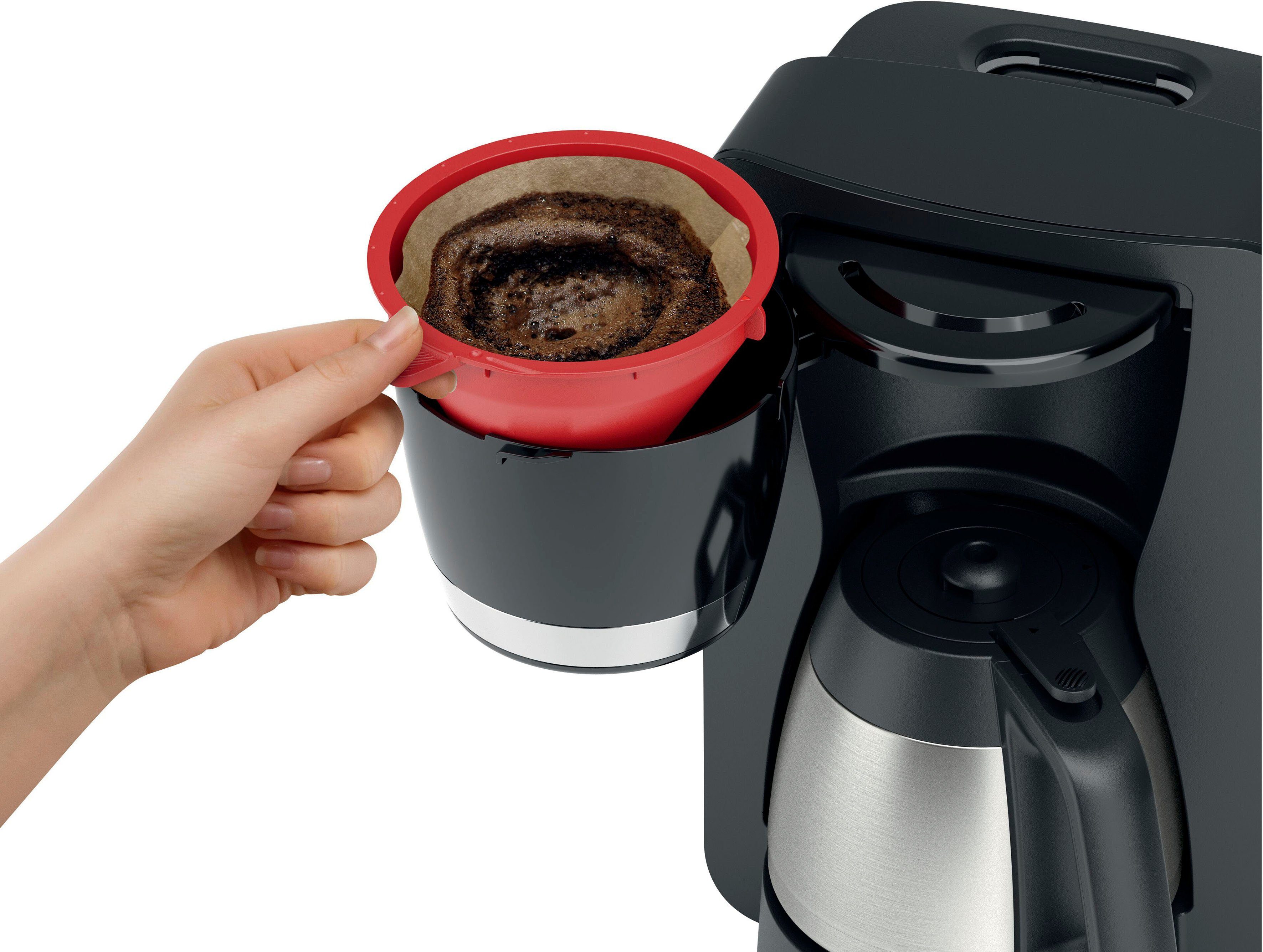 BOSCH Filterkaffeemaschine MyMoment TKA6M273, 1,1l Kaffeekanne, Papierfilter 1x4, für 8-12 Tassen, Aroma intense, Entkalkungsprogramm,Thermokanne,1200 W