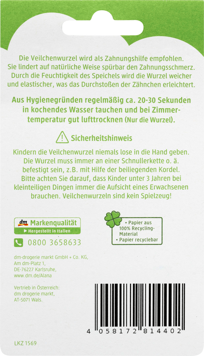 Veilchenwurzel mit Kordel natur, 1 St