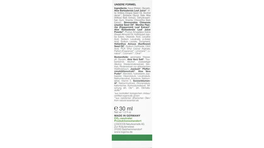 LOGONA PURIFY Mattierendes Feuchtigkeitsfluid Bio-Minze & Salicylsäure aus der Weidenrinde 30 ml